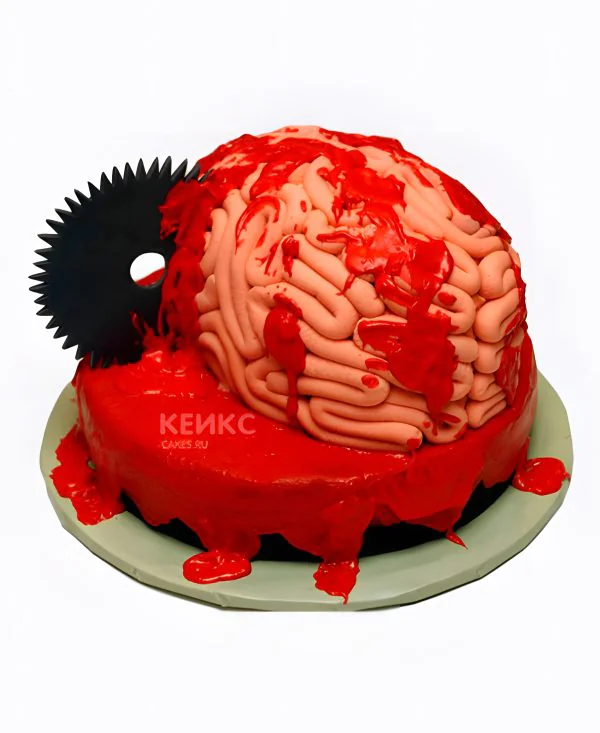 Торт на Хэллоуин в виде мозга Торт на Хэллоуин в виде мозга Фото