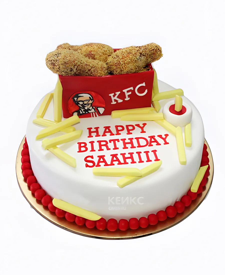 Торт с коробкой стрипсов KFC и надписью Торт с коробкой стрипсов KFC и надписью Фото