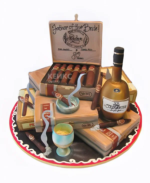 Торт с сигарами и коньяком Торт с сигарами и коньяком Фото