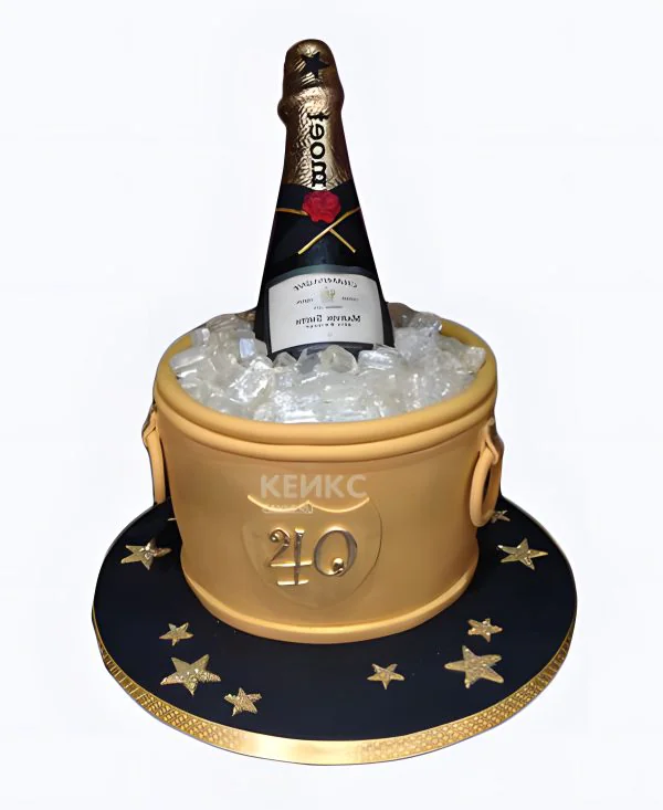 Торт в виде ведра с шампанским МОЁТ Торт в виде ведра с шампанским МОЁТ Фото