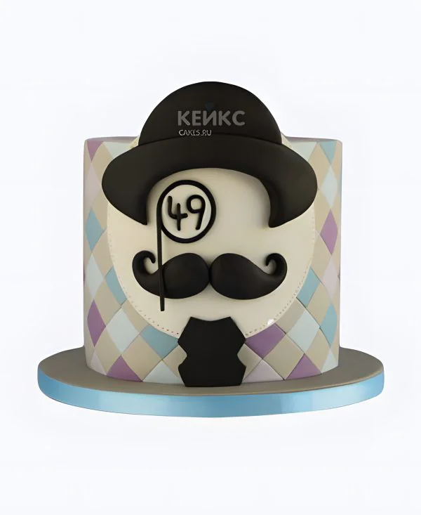 Торт со шляпкой и усами Торт со шляпкой и усами Фото