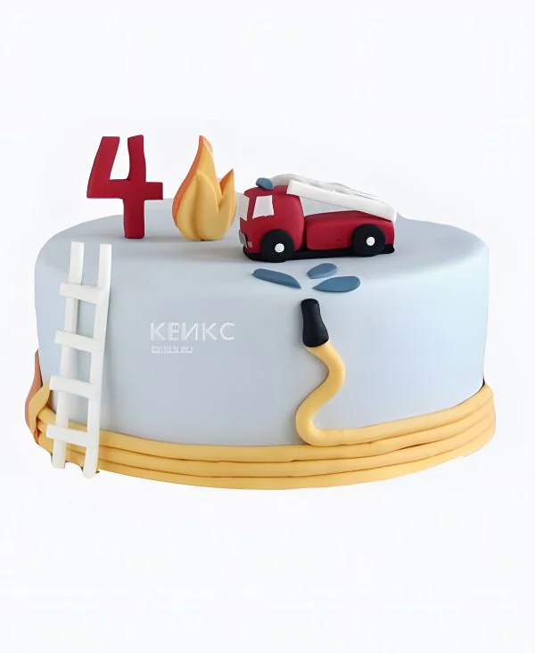 Торт с пожарной машиной на 4 года мальчику Торт с пожарной машиной на 4 года мальчику Фото