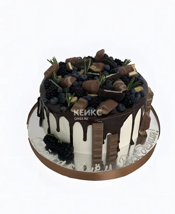 Бисквитно-кремовый торт с шоколадом Фото