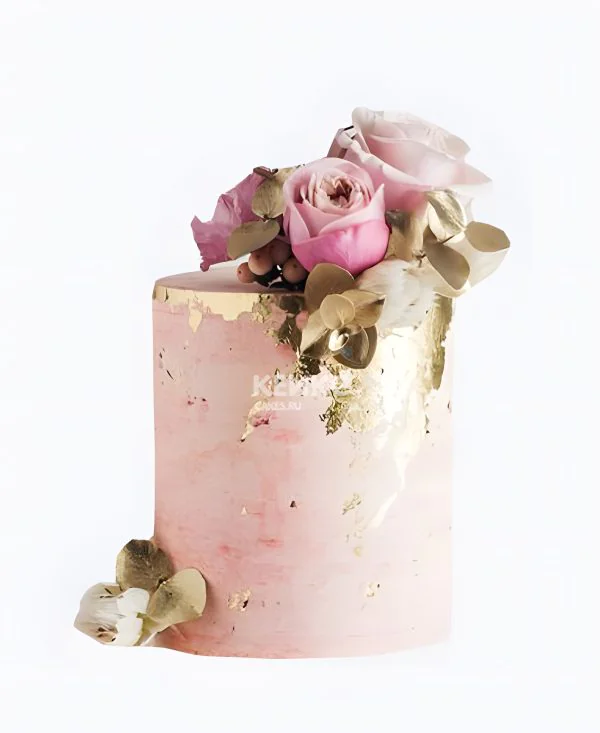 Кремовый торт с розами и без мастики Фото