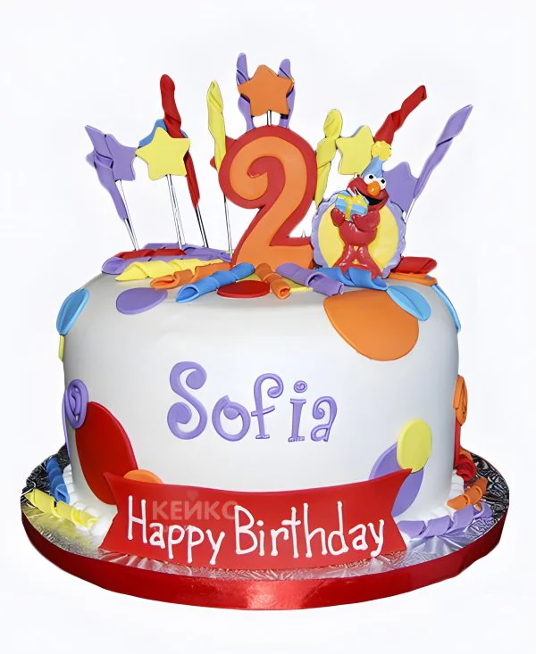 Торт на 2 годика для девочки с топперами Торт на 2 годика для девочки с топперами Фото