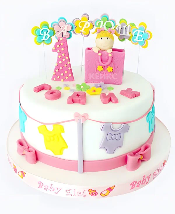 Торт  с девочкой в сумке Фото
