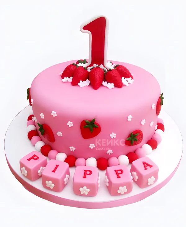 Торт на день рождение девочки 1 годик Торт на день рождение девочки 1 годик Фото