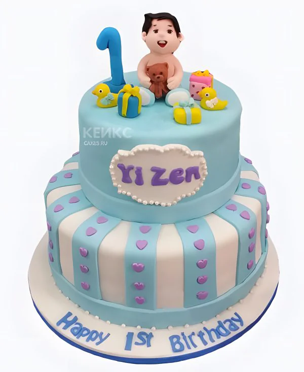 Торт с ребенком и подарками Фото