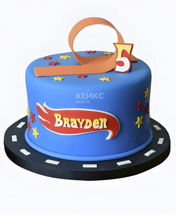 Голубой торт с дорогой 360 градусов Голубой торт с дорогой 360 градусов Фото