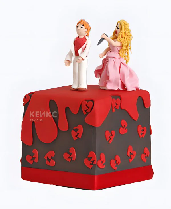 Торт в виде разбитого сердца Фото