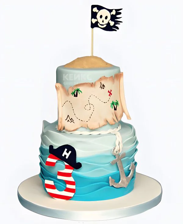 Торт в пиратском стиле на 3 года мальчику Фото