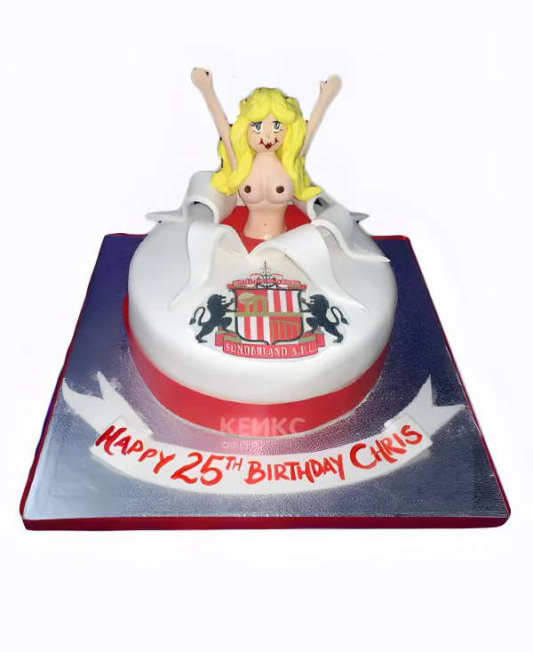 Торт необычный для мужчины с фигуркой женщины Торт необычный для мужчины с фигуркой женщины Фото