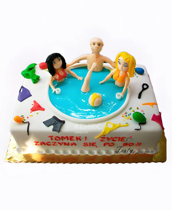 Оригинальный торт в виде бассейна Оригинальный торт в виде бассейна Фото
