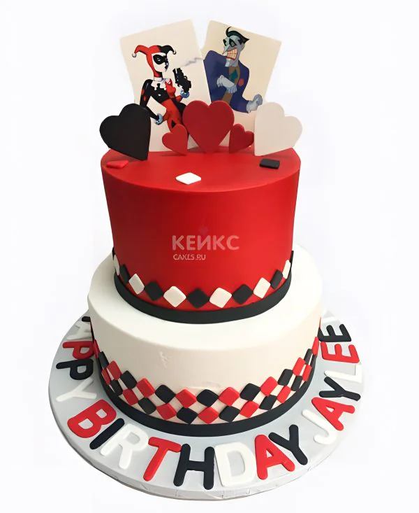 Стильный торт красно-белый Стильный торт красно-белый Фото