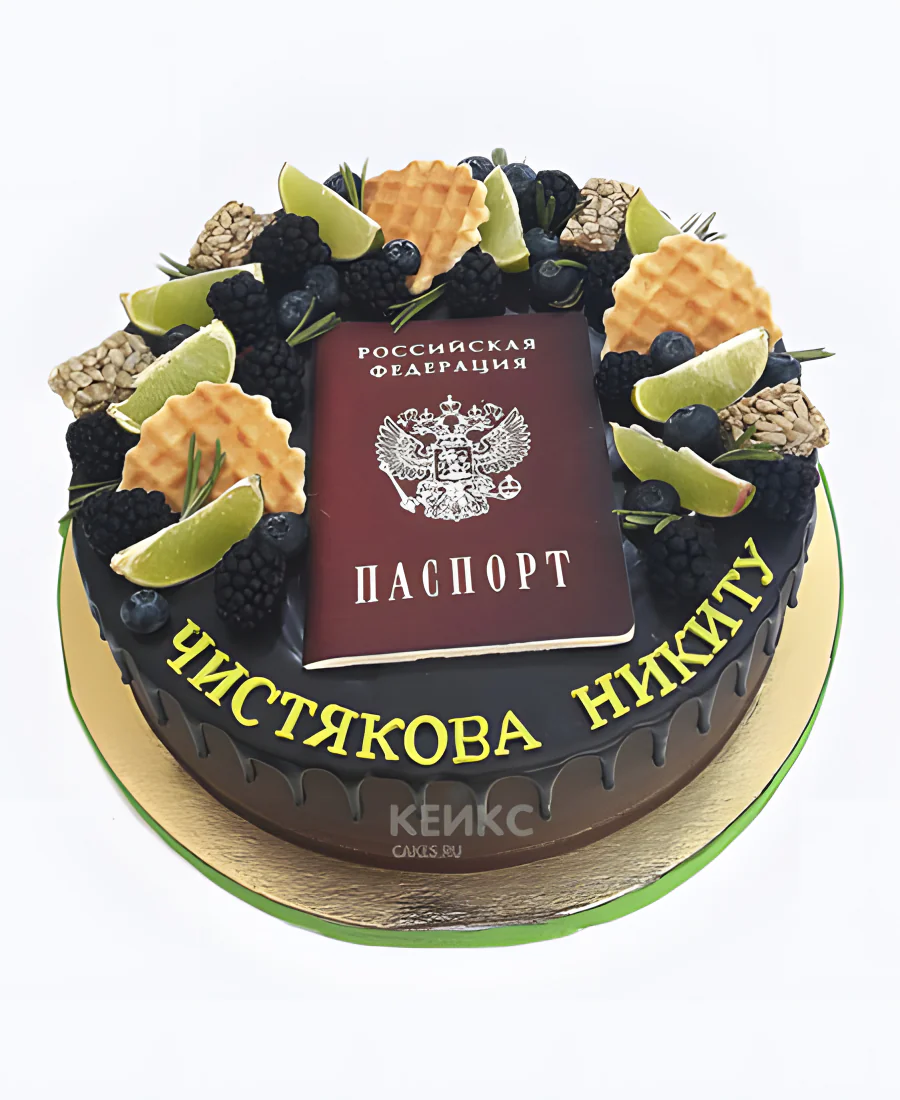 Торт с паспортом на 14 лет мальчику Торт с паспортом на 14 лет мальчику Фото