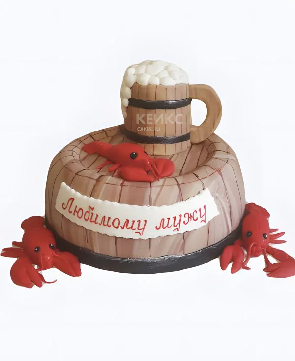 Торт пиво с раками любимому мужу Торт пиво с раками любимому мужу Фото