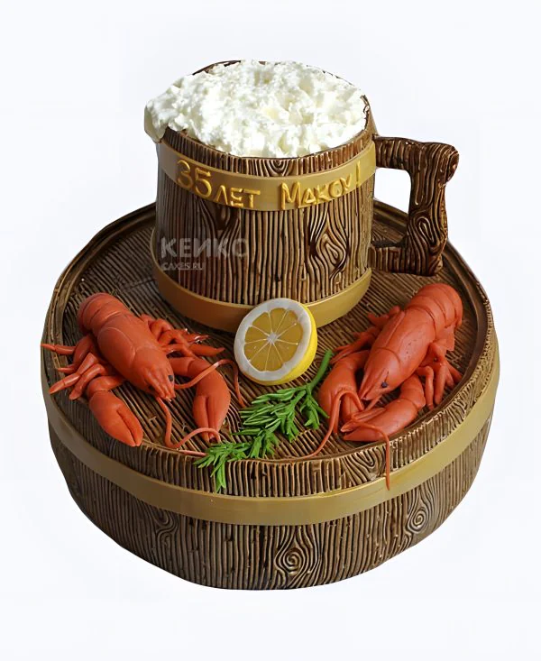 Торт пиво с раками на 35 лет Торт пиво с раками на 35 лет Фото