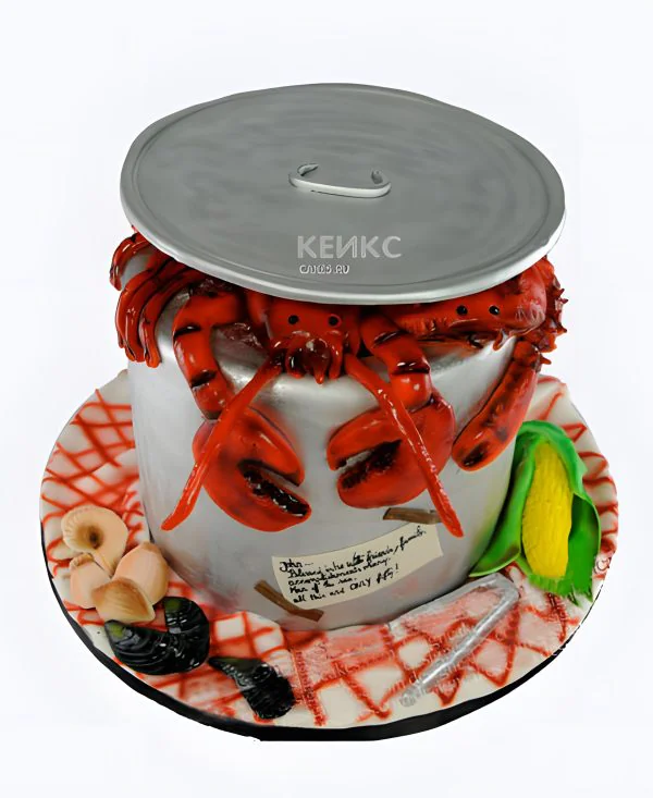 Торт пиво с красными раками Торт пиво с красными раками Фото