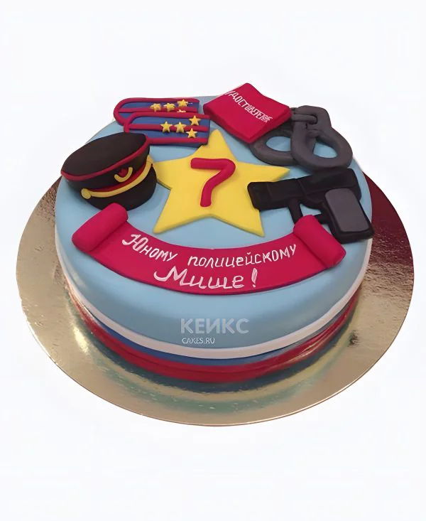 Торт для полицейского на день рождения Торт для полицейского на день рождения Фото