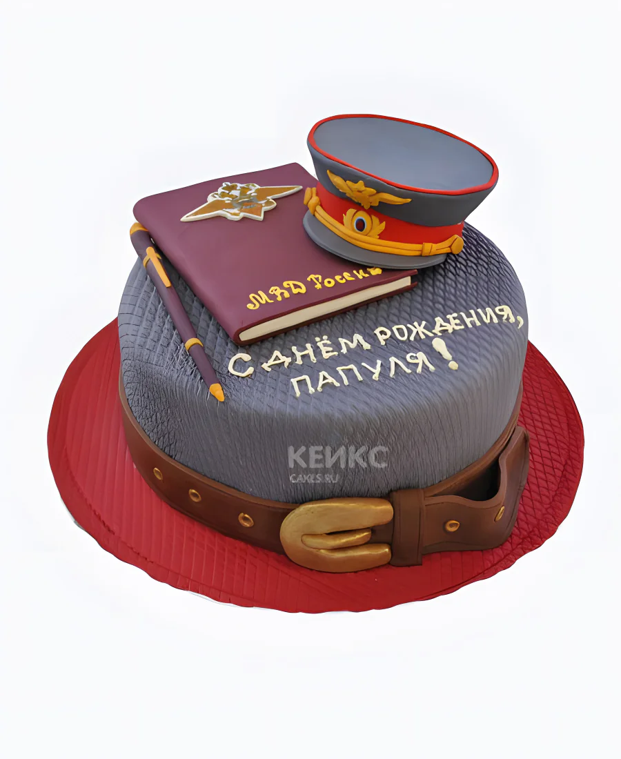 Торт с полицейской фуражкой из мастики Торт с полицейской фуражкой из мастики Фото