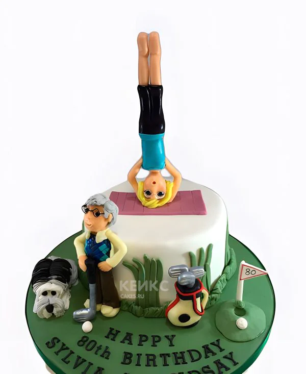 Оригинальный торт с девушкой на голове Фото