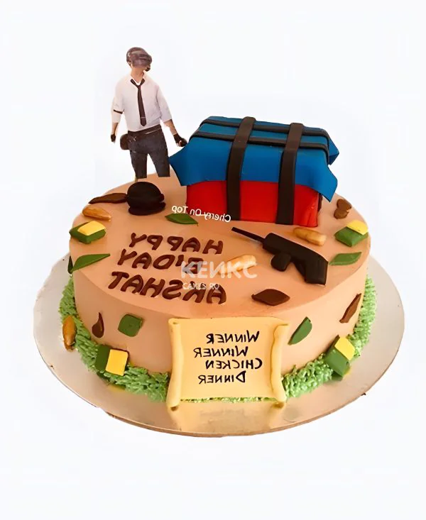 Торт в стиле ПАБГ Мобайл Торт в стиле ПАБГ Мобайл Фото