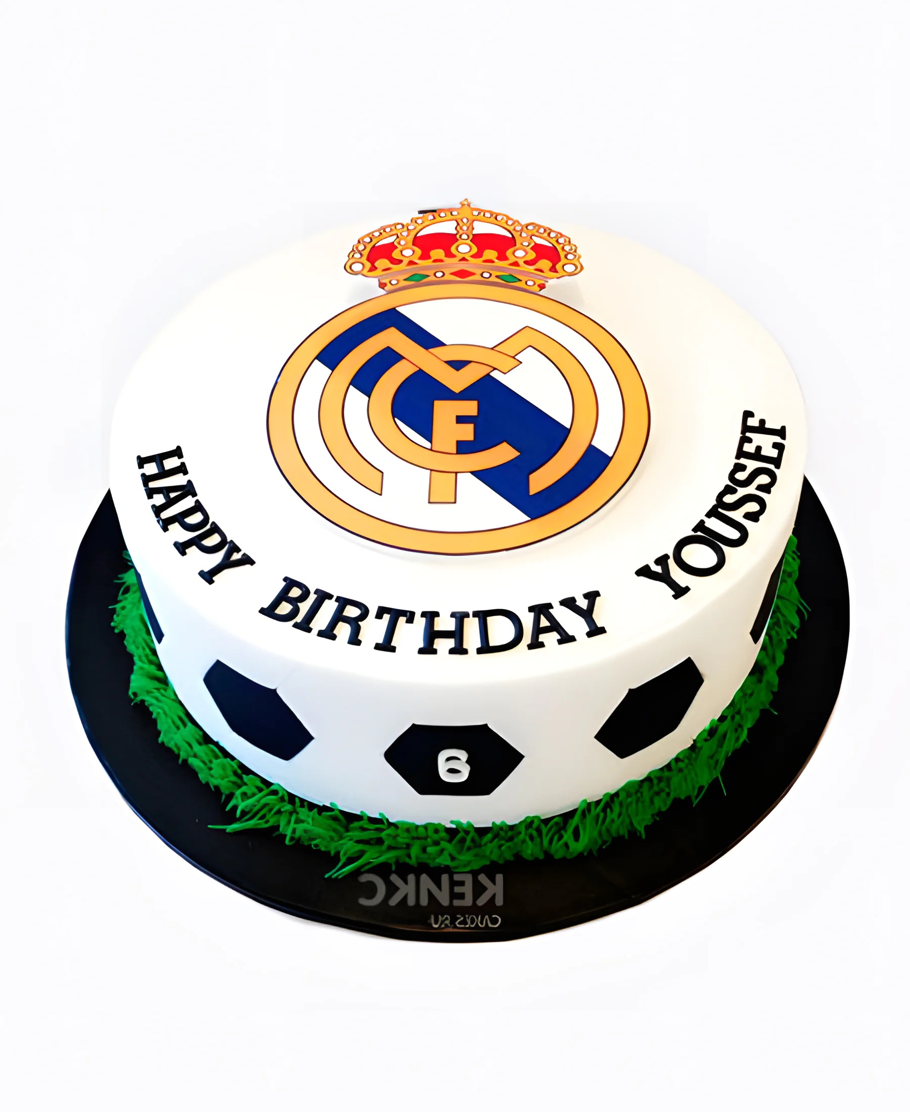 Торт реал мадрид с логотипом и надписями Фото