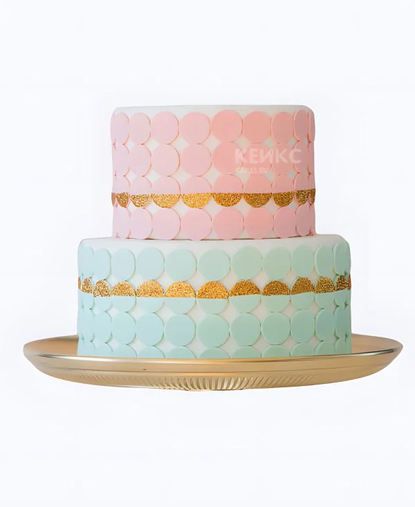 Нежный торт розово голубой Нежный торт розово голубой Фото