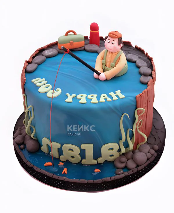Торт в виде рыбака Фото