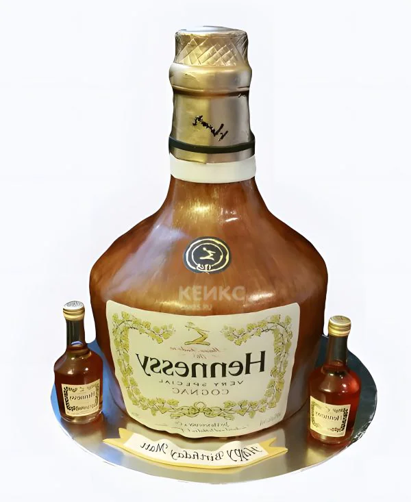 Шикарный торт с бутылкой Хеннесси Шикарный торт с бутылкой Хеннесси Фото