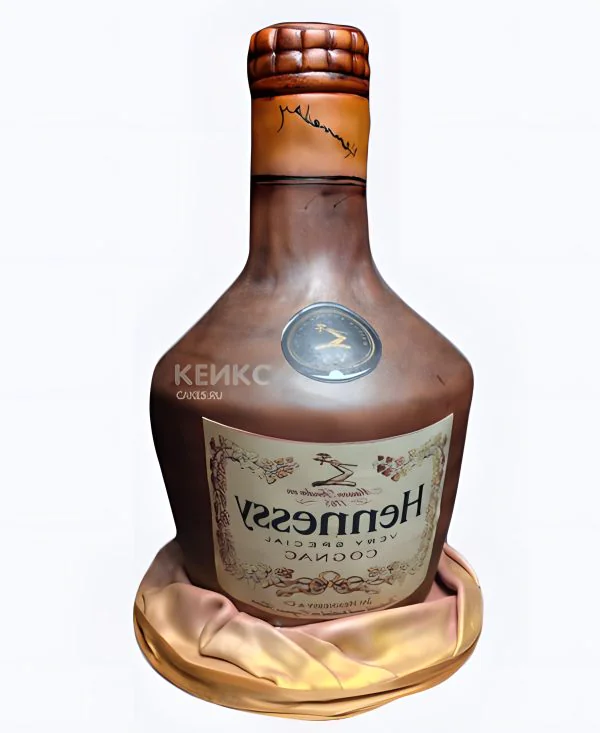 Торт 3D с бутылкой Хеннесси Торт 3D с бутылкой Хеннесси Фото