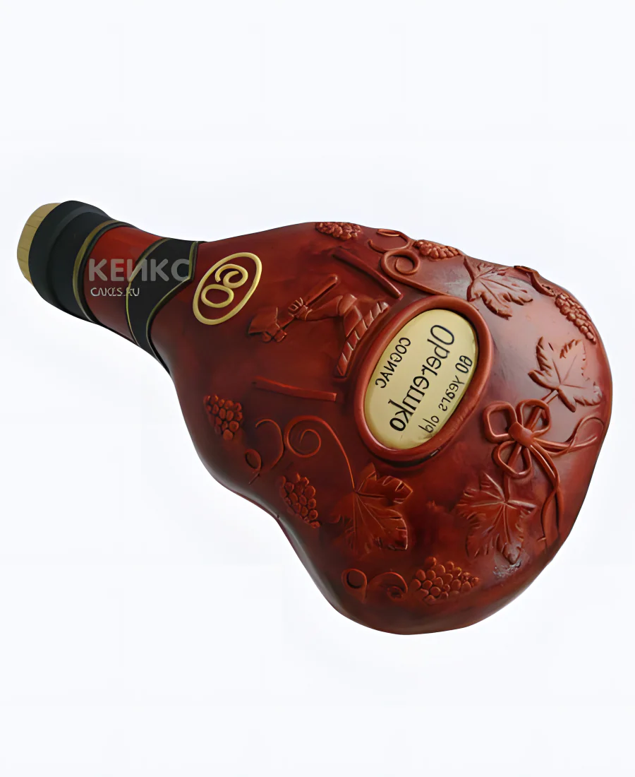 Торт 3D с бутылкой коньяка Фото
