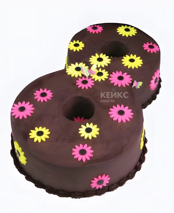 Бисквитный торт цифра 8 Фото