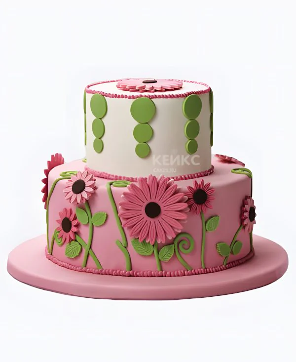 Оригинальный торт с розовыми сердцами Оригинальный торт с розовыми сердцами Фото