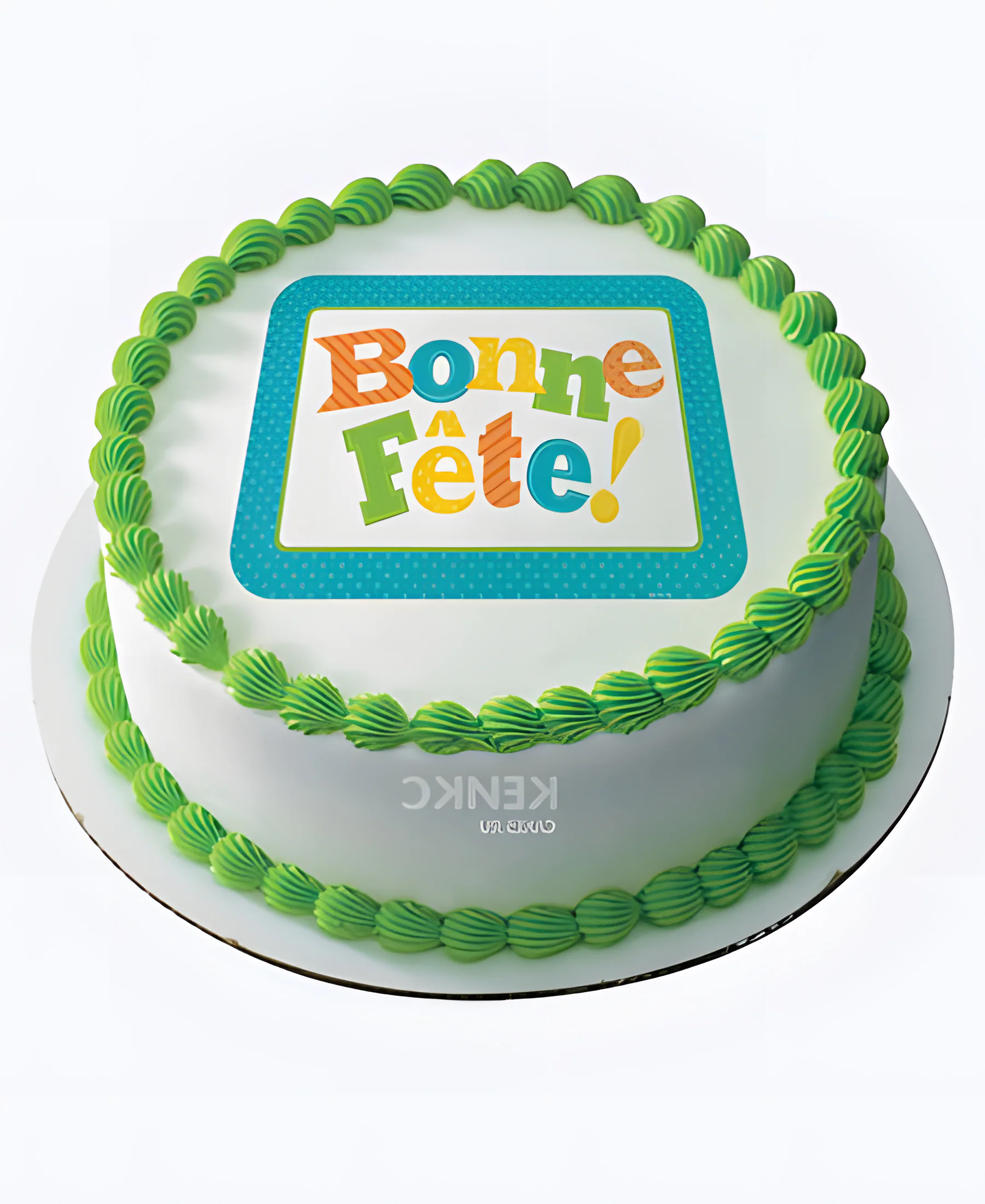 Зелёный торт с фотопечатью (без мастики) Фото