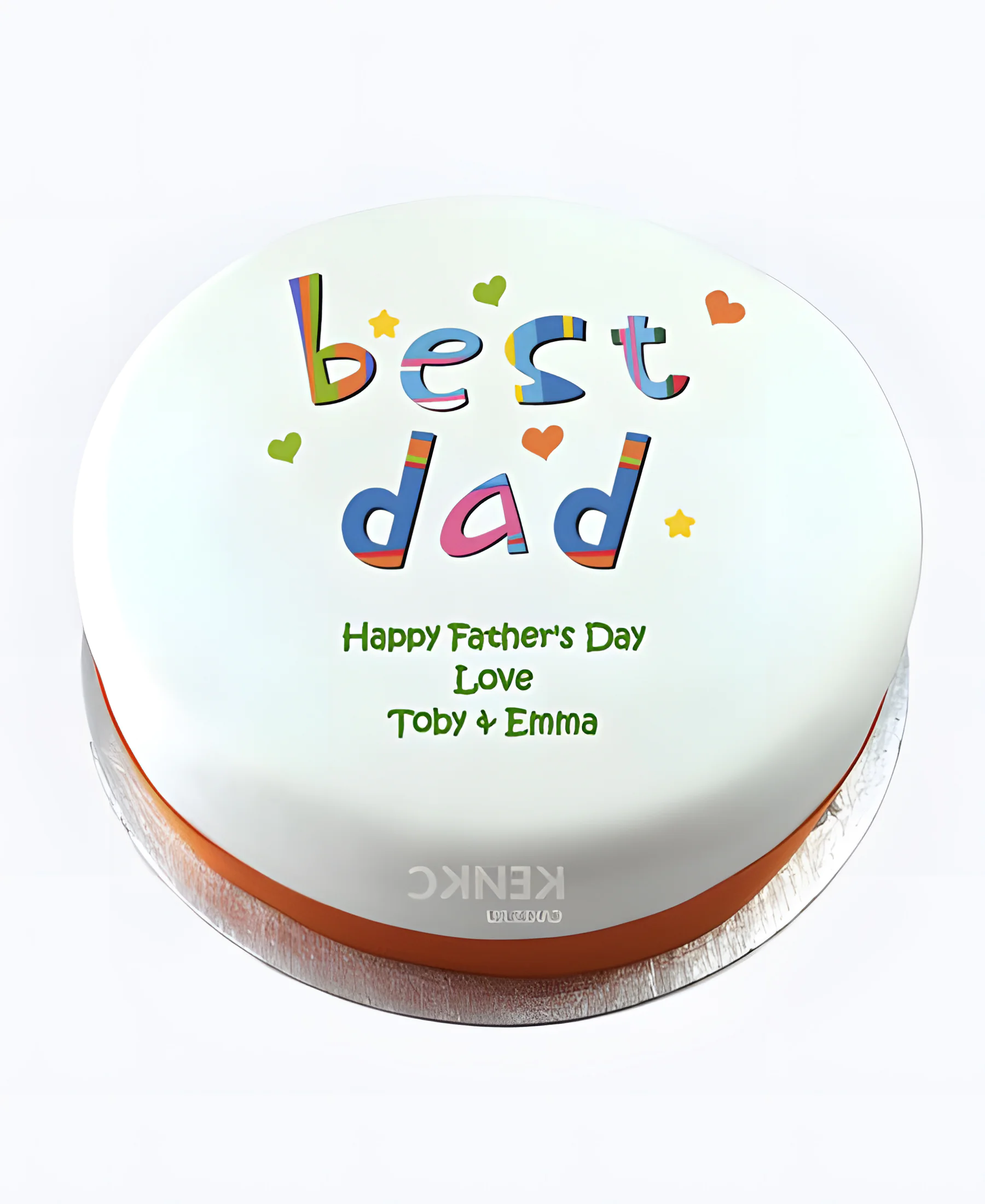 Белый торт с надписью Фото