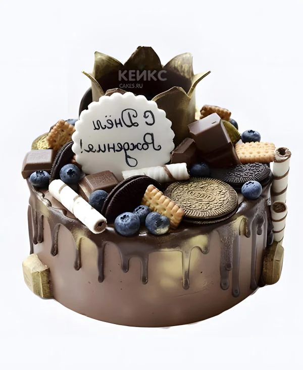 Торт с шоколадом и сладостями Фото