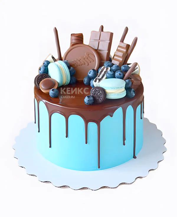 Торт с голубикой и шоколадом Фото