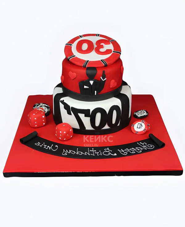 Черно-красный торт для любителей казино Черно-красный торт для любителей казино Фото