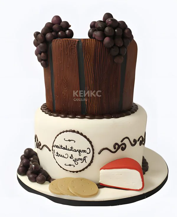 Необычный торт с виноградом и сыром Необычный торт с виноградом и сыром Фото