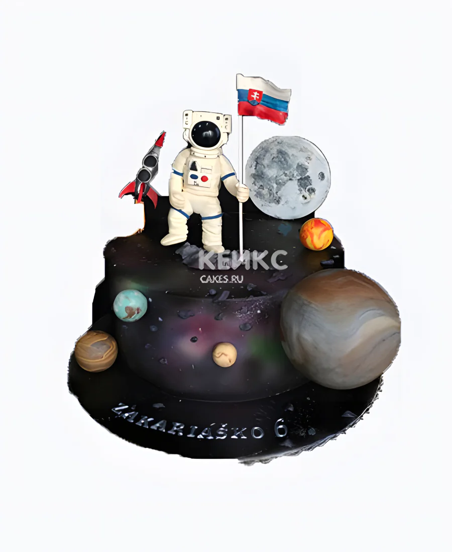 Торт с космонавтом и планетами Торт с космонавтом и планетами Фото