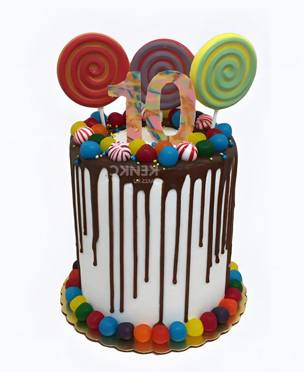 Торт с леденцами на 10 лет девочке Фото