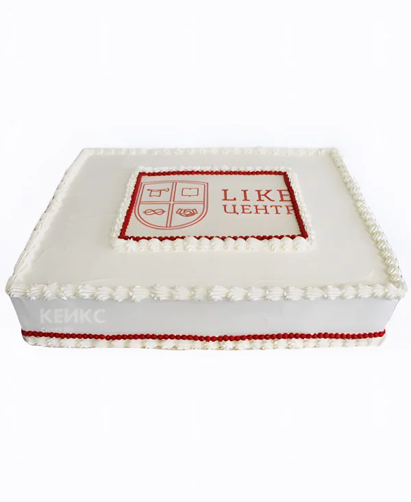 Торт с логотипом из крема Фото