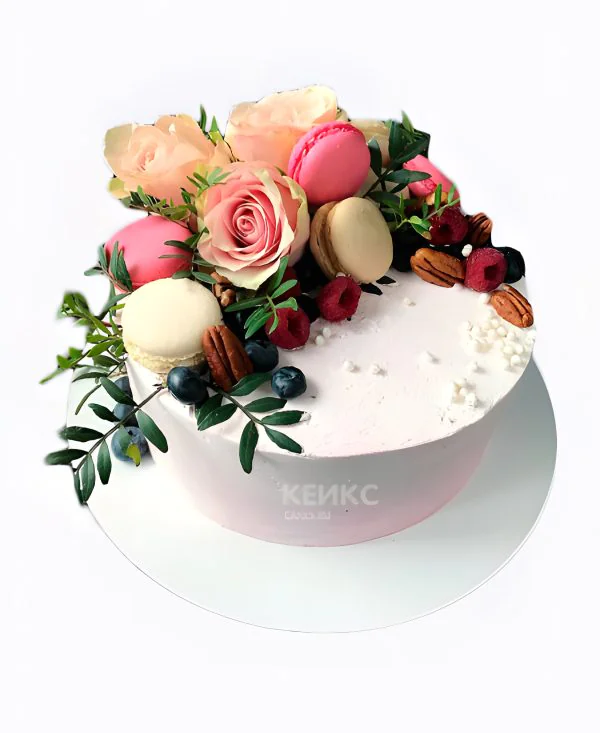 Торт для девочки с макаронс Фото