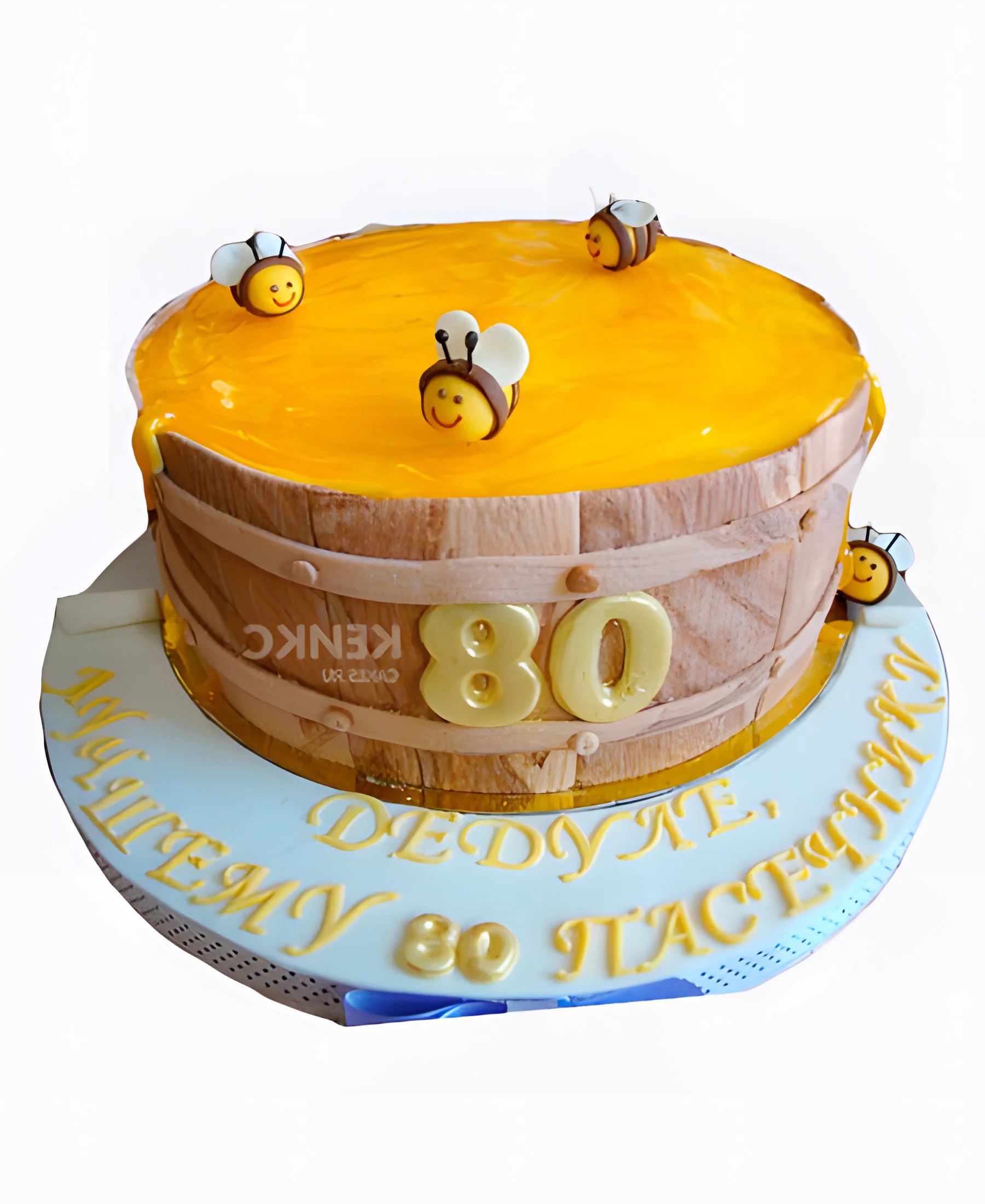 Торт с сотами на юбилей с пчелами Фото