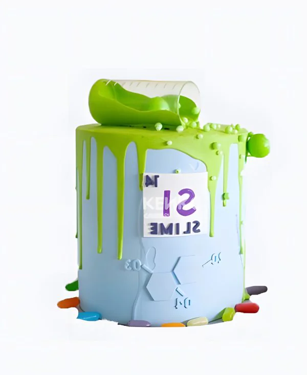 Оригинальный голубой торт с зеленой глазурью Оригинальный голубой торт с зеленой глазурью Фото