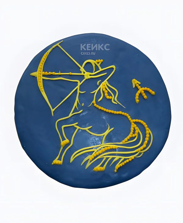 Торт с нарисованным стрельцом Фото