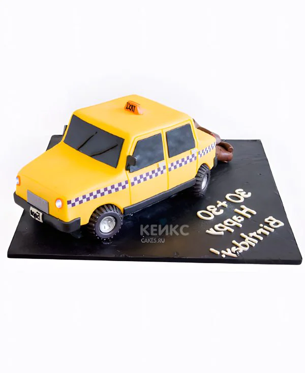 Торт в виде машины такси Торт в виде машины такси Фото