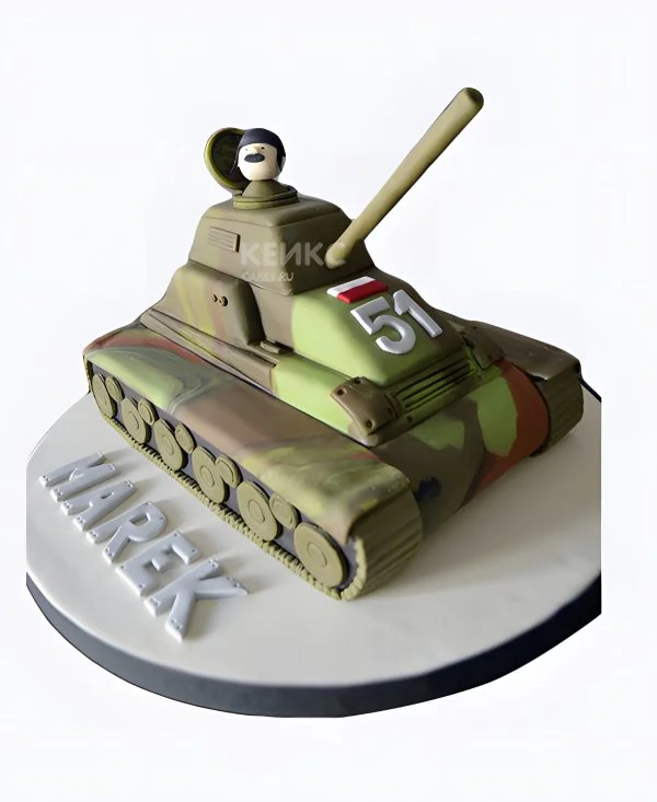 Торт в виде танка на день рождения Фото