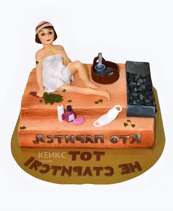 Торт с девушкой в бане Фото